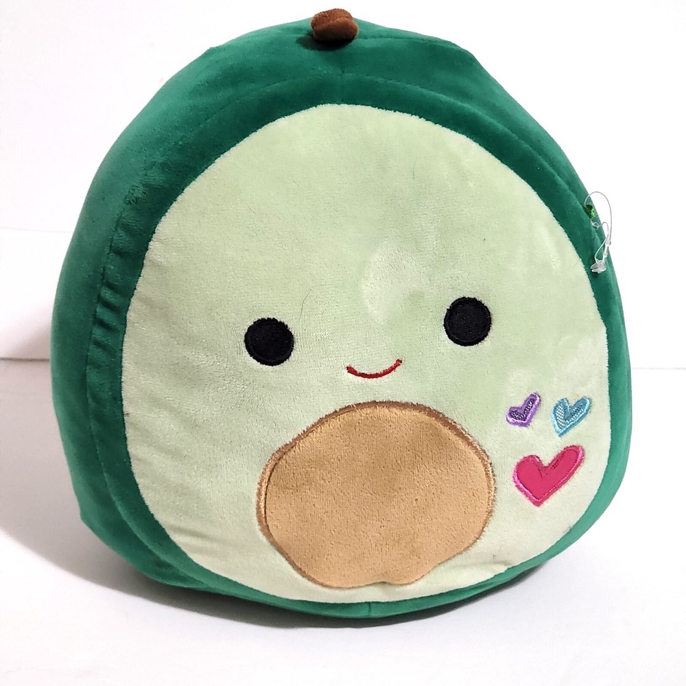 Squishmallows Plush Austin the Avocado Green with Hearts Valentine Love 8"